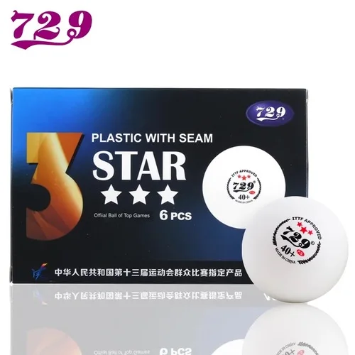 729 Дружба 3-Star бесшовные seamed 40+ Пластиковые Мячи для настольного тенниса материал ITTF одобренный Поли мячи для пинг-понга - Цвет: seamed 6 balls