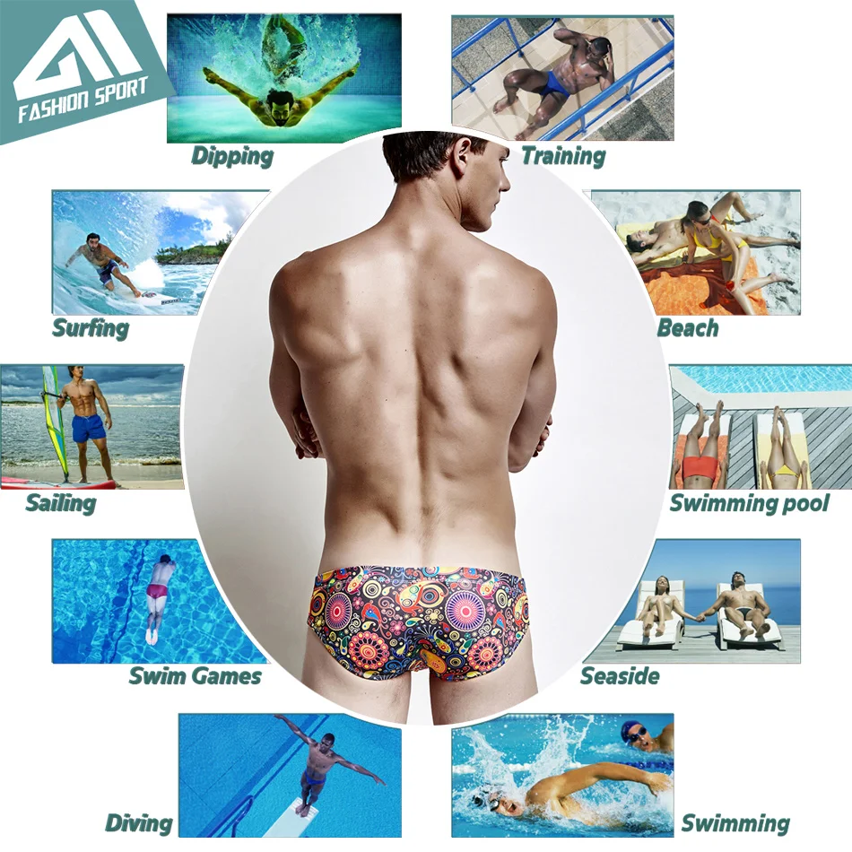 Mens Swimwear Bikini Swim Brief Swimsuits Board Shorts Surf Boxer Trunks Sexy Beach Swimming Briefs By Aimpact E407E410E409S320