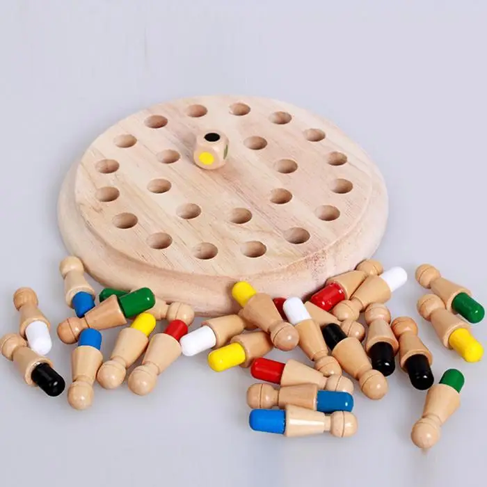 

Kids Toy Wooden Puzzle Memory Developing Compete Chess Learning Home, Nursery, etc Dice Educational Toys