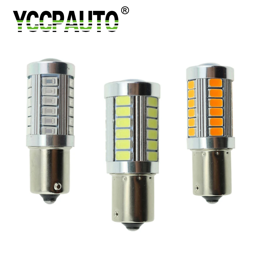 

2pcs 1156 7506 BA15S P21W LED Brake Lights 5630 5730 Car Tail bulbs auto Turn Signal Reverse Lights DRL red white yellow/Amber