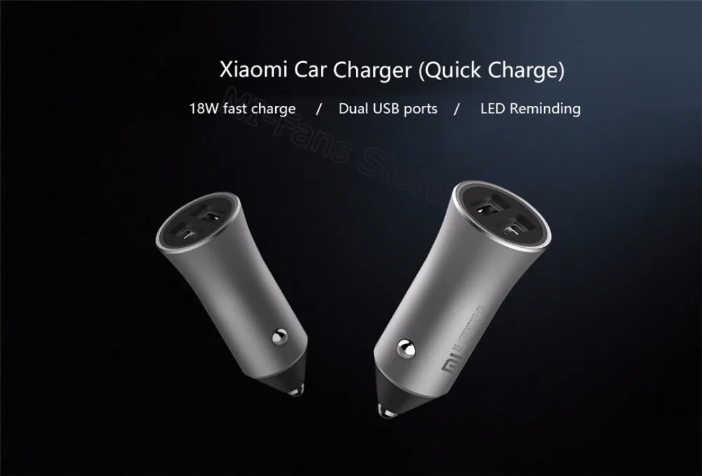New Xiaomi Dual USB Car Charger 5V2.4A Fast Charger Universal 18W LED Reminding Quick Charge Fit for Most Phones Tablet PC (1)