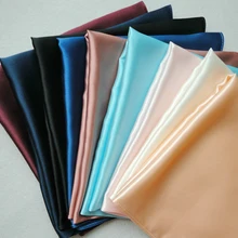 2 шт шелковая ткань шармёз(тонкий атлас) креп-сатин Простые носовые платки 35 см* 35 см для мужчин и женщин детские красивые полотенца, карманные полотенца