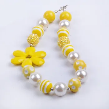 

Collar Colares Femininos Lovely Toddler Childs Flower Beaded Chunky Necklace , Hot Selling Baby Kids For Pageant !! !charm !