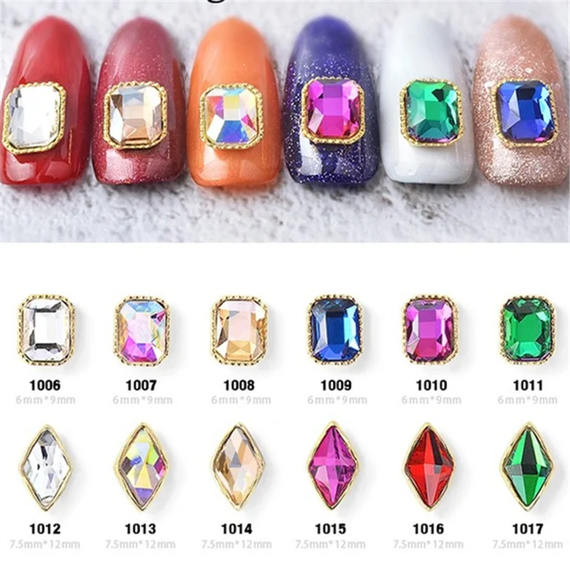 

Requare 3D Flat Back Nail Gems Glitter AB Crystal Nail Rhinestones DIY Manicure Charms Alloy Nail Jewelry Accessories5pcs060