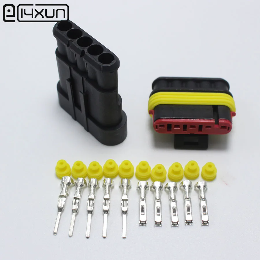 10 комплектов 1 5 автомобильных клеммных соединений 5Pin HID водонепроницаемый