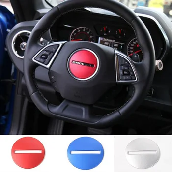 

Newest Steering Wheel Center Cover Trim Interior Trim Styling Aluminum Alloy For Chevrolet Camaro 2016 Up Free Shipping