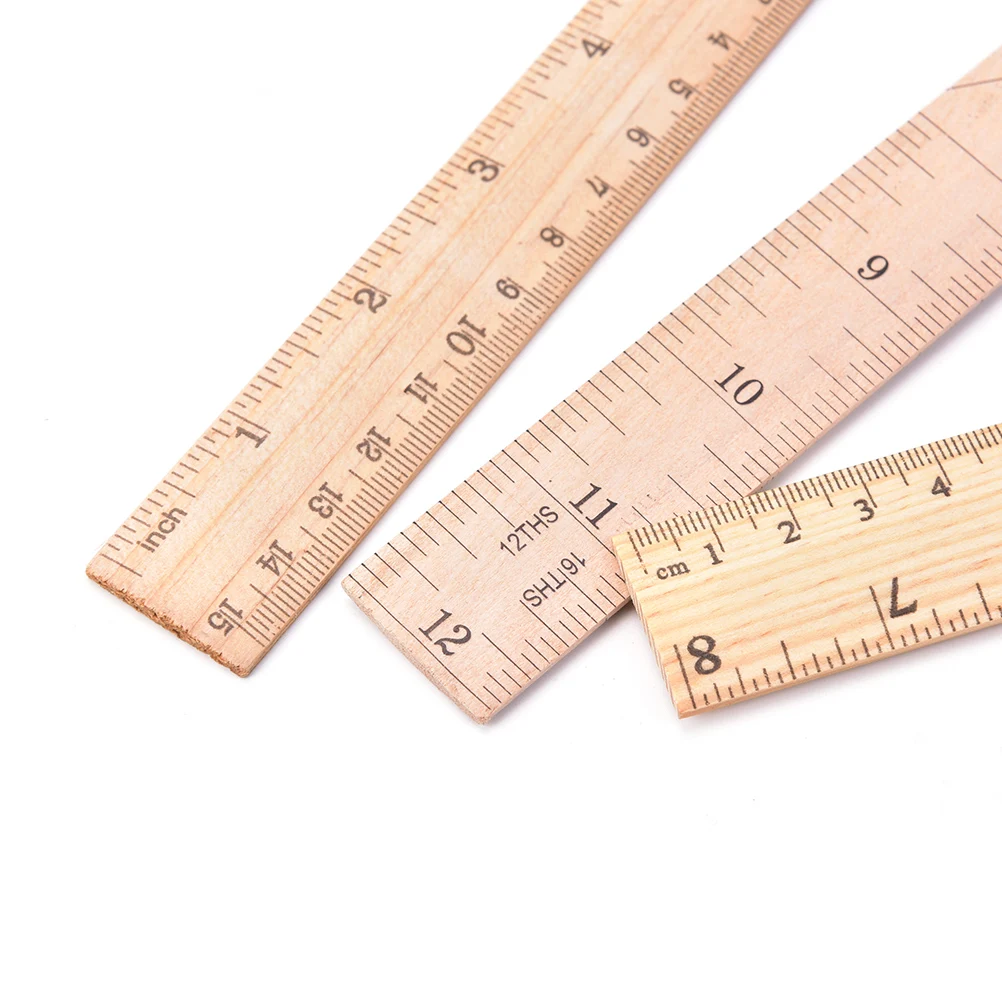 1 шт. 15 см 20 см 30 см деревянная линейка, обучение офисная канцелярская линейка метрическое правило прецизионный двухсторонний измерительный инструмент