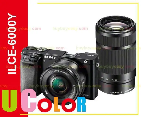 Sony ILCE 6000 A6000Y A6000 24 3 MP Digital Camera Body 16 50mm 55 210mm Lens