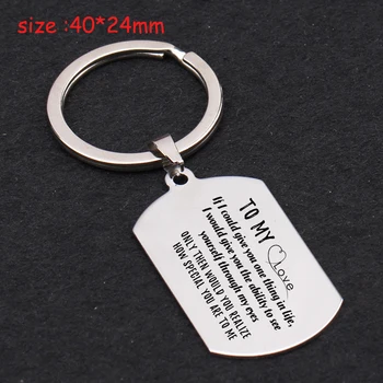 

Keychain Engraved If I Could Give You One Thing In Life I Would Give You The Ability To See Youself Through My Eyes Sweetheart