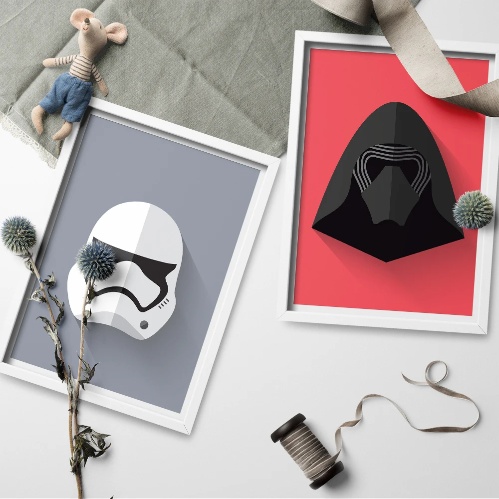 

Wall Art Canvas Flat Star War Stormtrooper Jedi Movie Poster And Print Canvas Painting Decorative Picture For Living Room Home