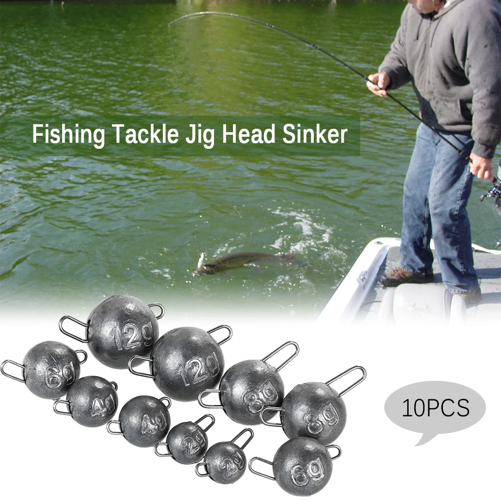 

10PCS Bullet Weights Terminal Tackle Bullet Weights Sinker Weight 2g/4g/6g/8g/12g Fishing Tackle Jig Head Lead Fishing Tools