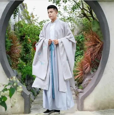 

2019 new chinese national hanfu black ancient china costume hanfu men clothing traditional national tang suit stage costumes