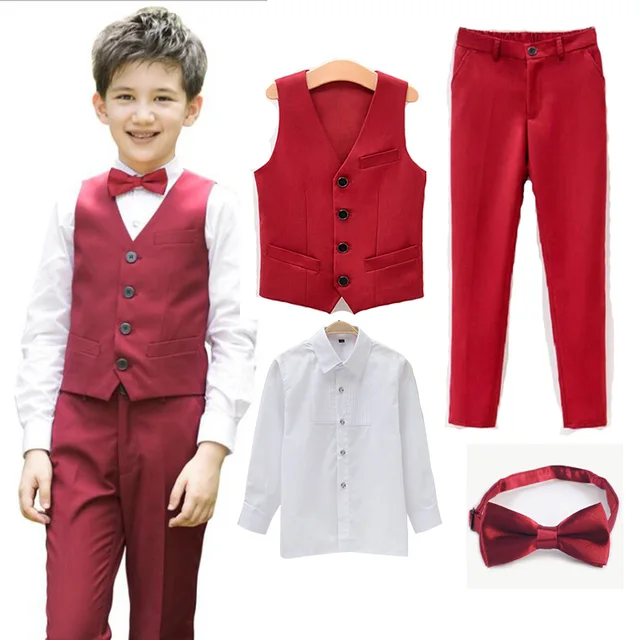 Buy Boys vest set children clothing set boys suits for weddings Prom clothes