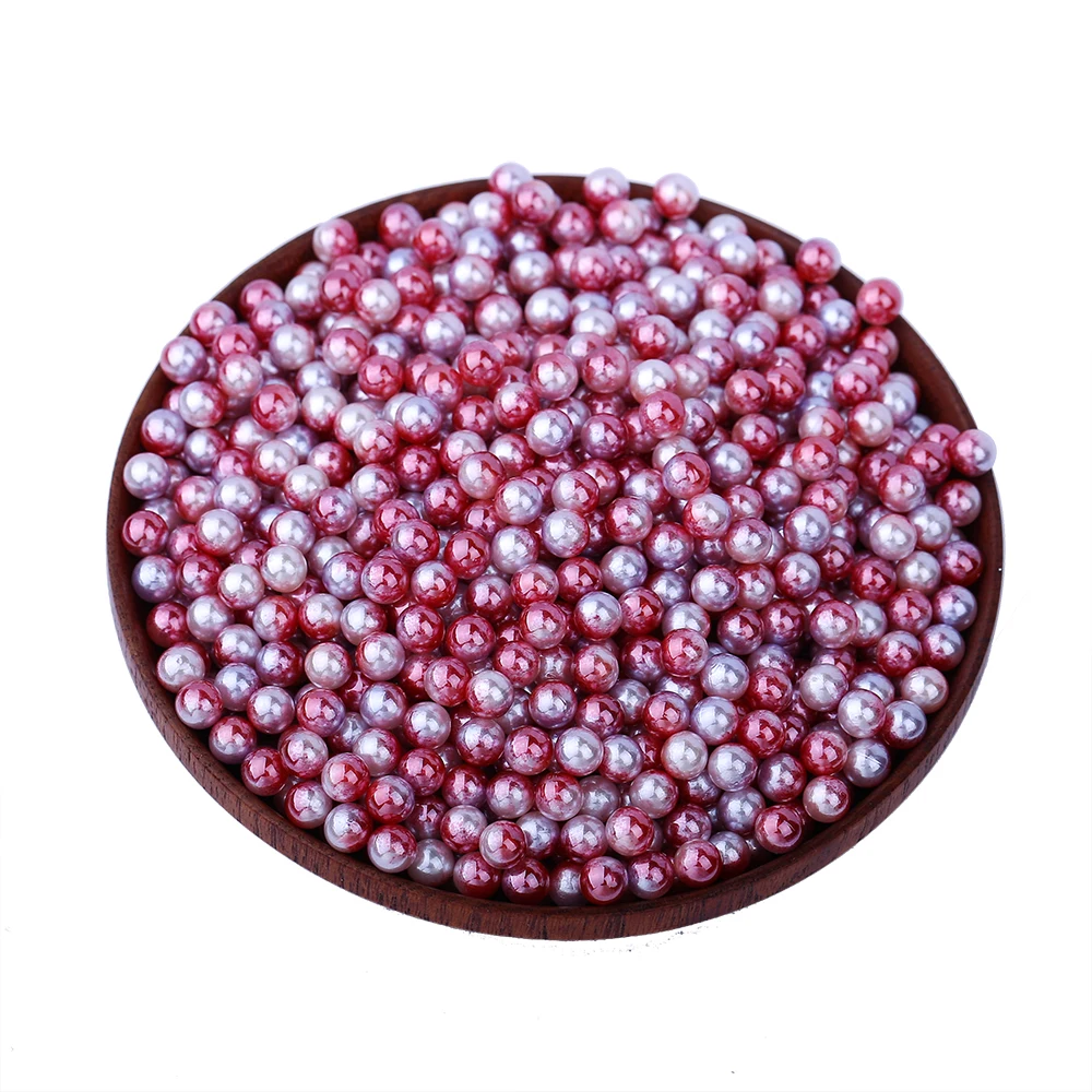 300pcs/lot 6MM ABS Imitation Pearls Shell Color DIY Beads Wholesale European No Hole Wedding