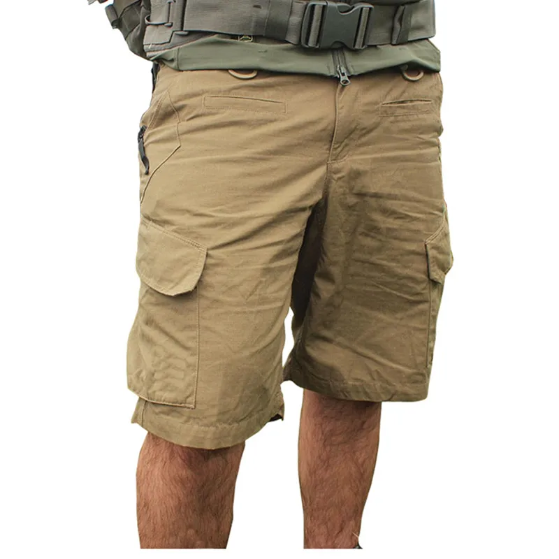 Летние Для мужчин багги с карманами Военная Униформа молнии грузов шорты бриджи мужской длинный Армейский зеленый хаки Для мужчин s кемпинг прочные Короткие