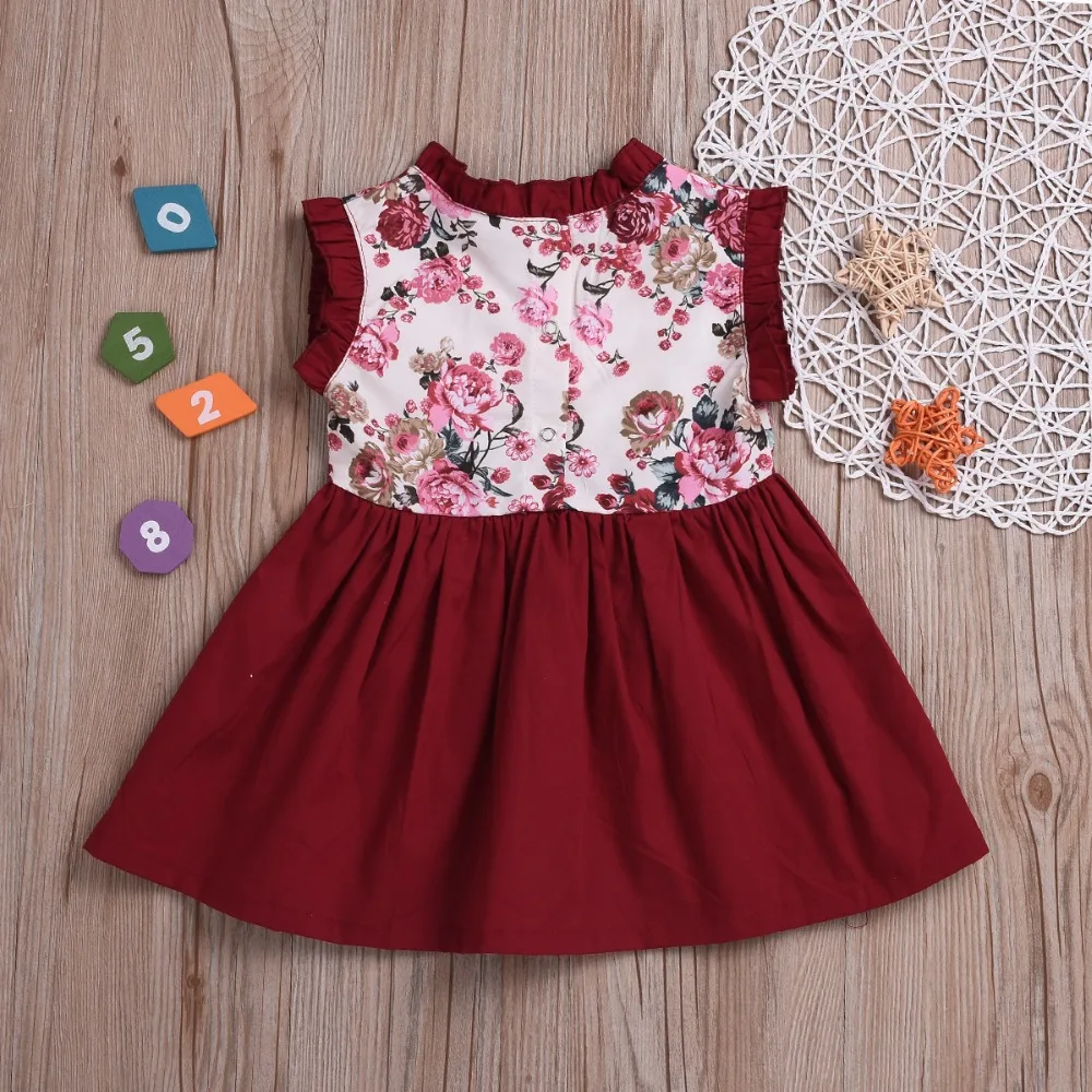 Summer princess dress Cotton baby girl embroidered peach vest dress