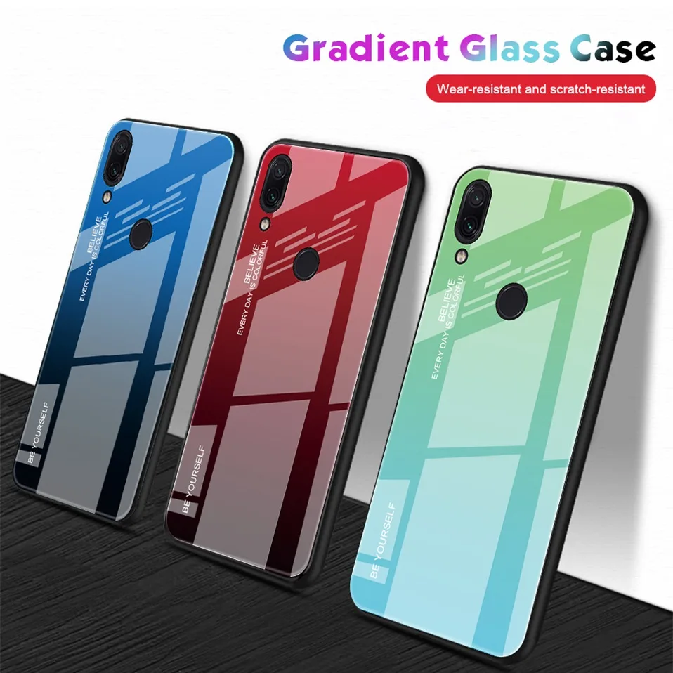 Glass Case For Xiaomi Redmi Note 7 6 Pro 5 Plus 6A Cover Pocophone F1 Case for Xiaomi Mi 8 Lite 9 SE Mi A2 Lite Mix 2s Max 3 A1 (2)