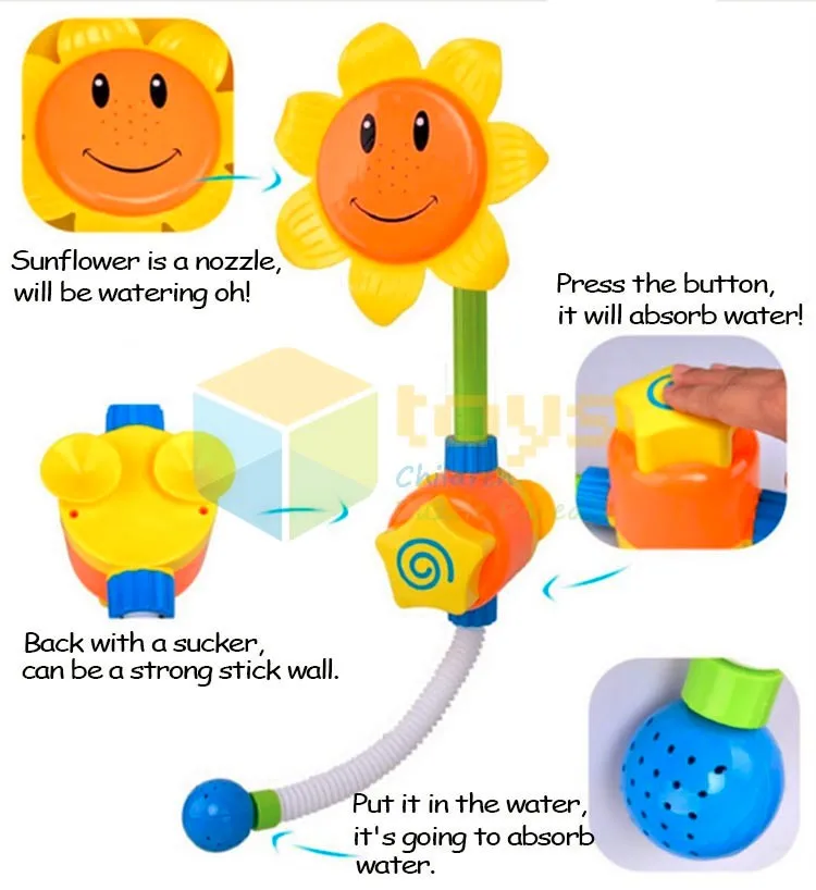 Детские Игрушки для ванны для детей, детская душевая комната, водяные игрушки для распыления подсолнуха, ванна, бассейн, подарок для раннего развития