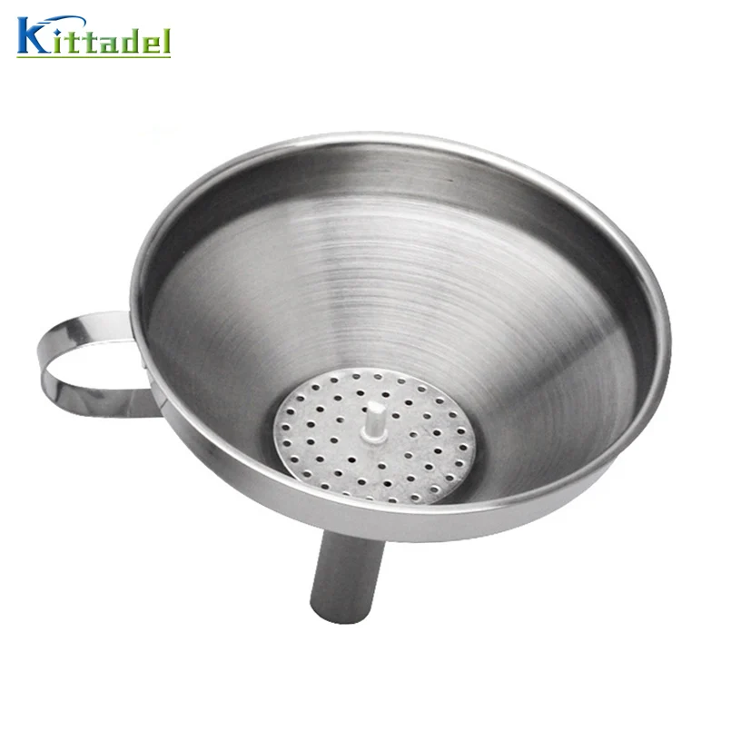 1PC 12cm Stainless Steel Funnel Detachable Strainer Wine Liquid Dispenser Hip Flask Hopper Beer