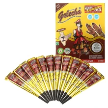 Golecha 12 шт 25 г темно-красный для росписи хной конусы индийские натуральная Хна тату паста Временные татуировки ручная роспись по телу пигмент