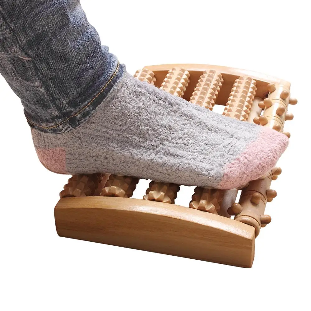 Wooden Dual Foot Massager Roller Pain Relief for Plantar Fasciitis Heal Spur Deep Tissue Acupressure Foot & Heel Massager  (7)