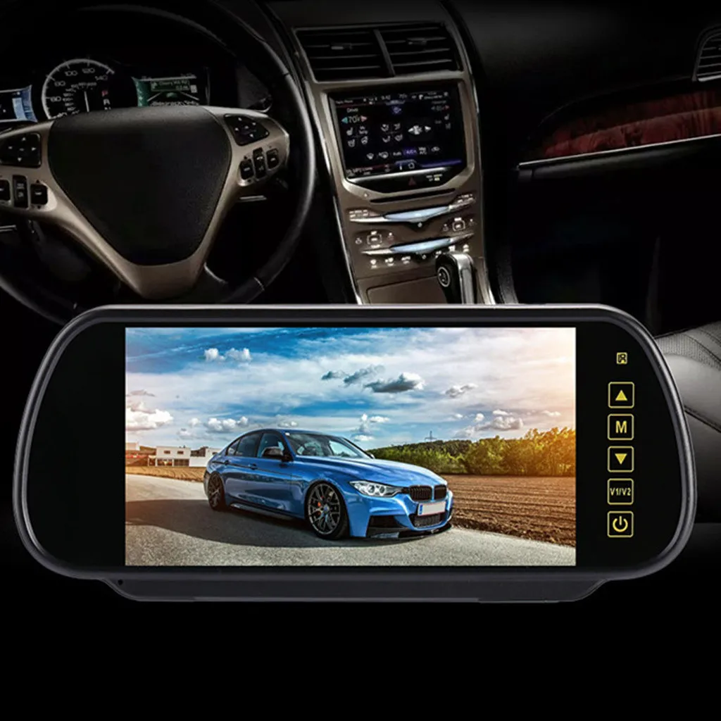 

2019 7in LCD Mirror Monitor+Wireless Car Reverse Rear View Backup Camera Night Vision 48#