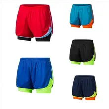 Новая одежда для маленькой девочки 2 в 1 Для мужчин бега спортивные шорты для бега Спортивные шорты тренировочные шорты спортивные Homme Pantalones