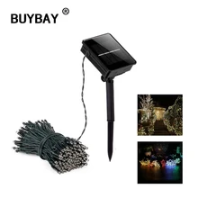 Светодиодный садовый светильник на солнечной батарее водонепроницаемый 100/200 светодиодный s струнный Сказочный светильник s для наружного сада вечерние светильник s Рождественский Декор лампа 8 режимов