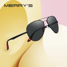 MERRYS, дизайнерские мужские классические солнцезащитные очки пилота, HD поляризационные солнцезащитные очки для вождения TR90, защита от уф400 лучей, S8236