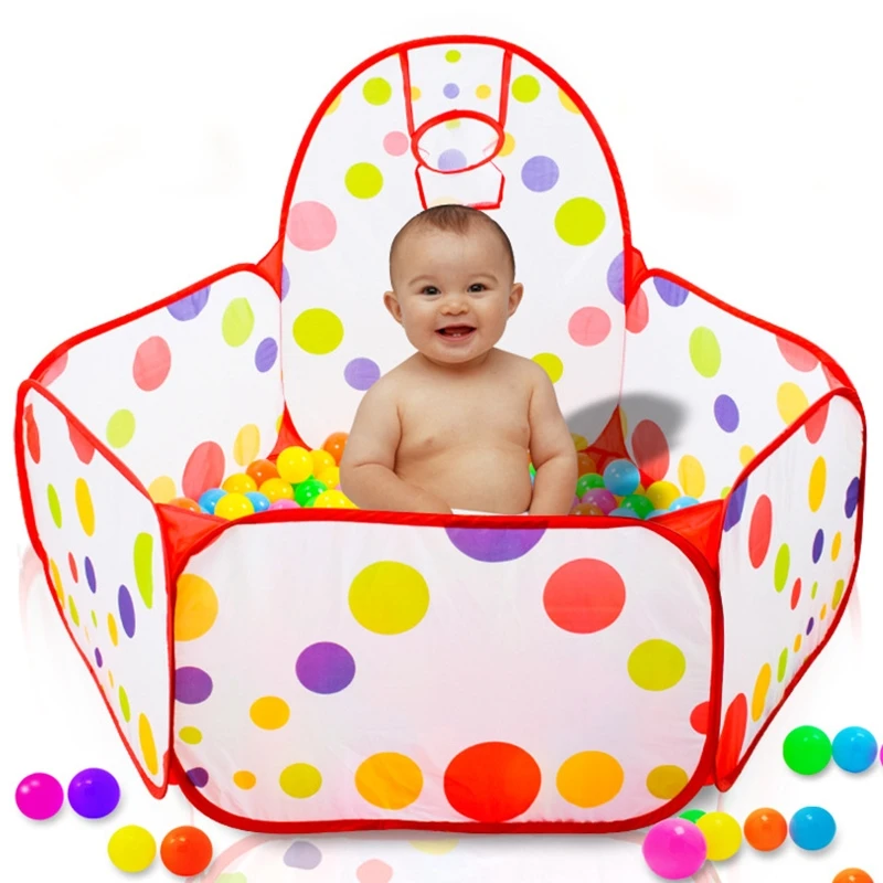 

Foldable Children's Toys Tent For Ocean Balls With Basket Net Children Playing Ball Pit Indoor Outdoor Portable Foldable Tents