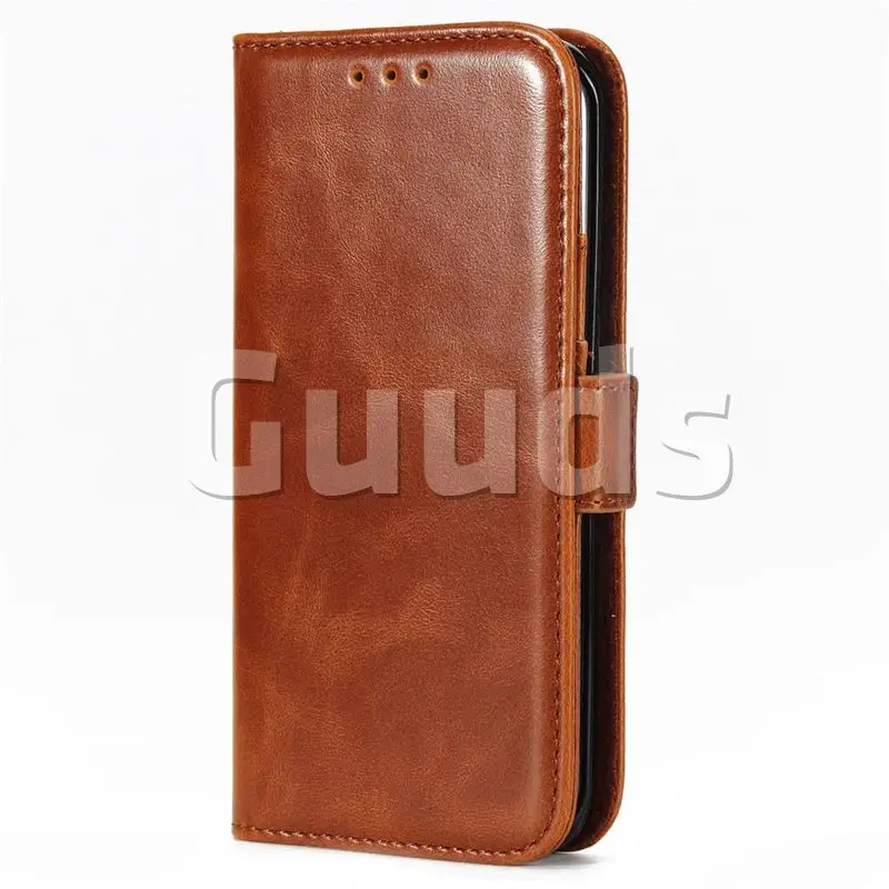 Luxury Crazy Horse PU Leather Wallet Case for Samsung Galaxy S6 Edge G925 - Brown