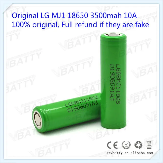 Для LG MJ1 18650 3500mah 10A 3,7 V перезаряжаемый литий-ионный аккумулятор с плоским верхом(1 шт