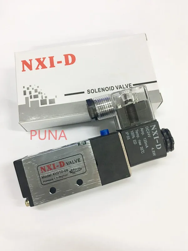 

Free shipping 5 Way 2 Position NXI-D Electric Solenoid Valve 4V210-08 DC 24V DC12V AC110V AC220V 1/4" Port Size