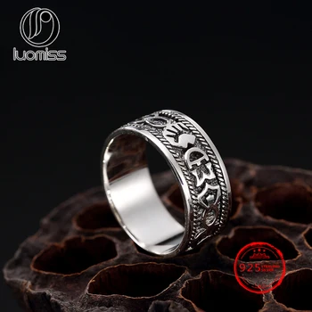 

S925 Sterling Silver Six-character Mantra Tibetan Vintage Thai Silver Men and women Lovers Rings Wholesale