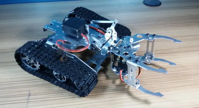 DIY Tracked Robot frame modle Big Gripper tank-type robot rack with Hall gun diy tracked robot