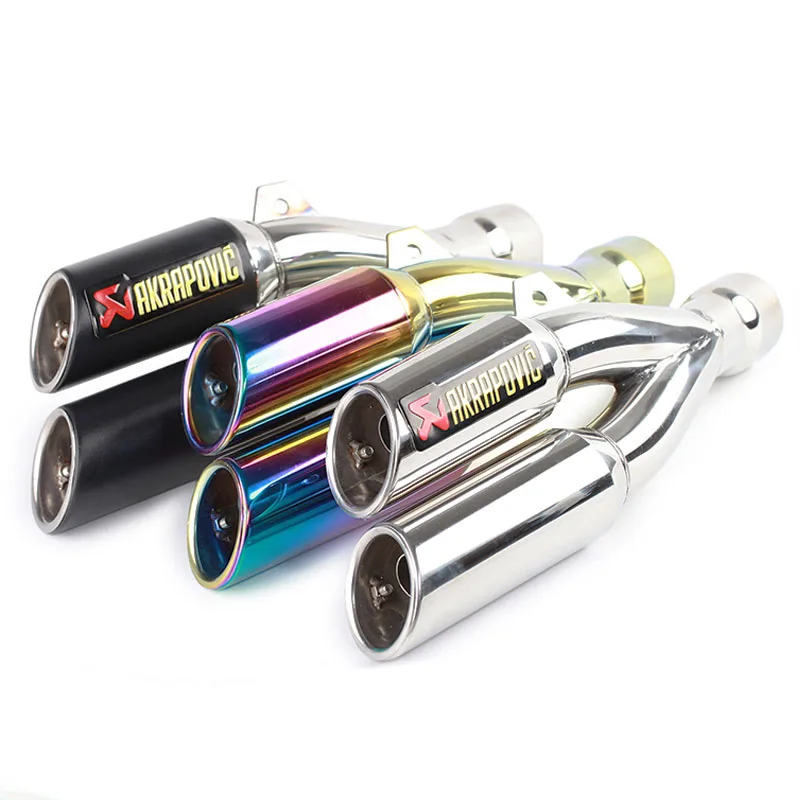 51MM Universal Motorcycle Muffler Akrapovic Exhaust Pipe Double db