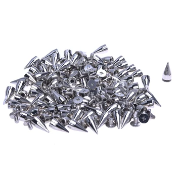 

100 X Supports spikes rivets 14mm ball silver bag / shoes / gloves