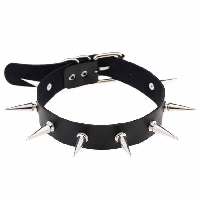 Black Spike choker belt collar women pu leather goth choker necklace for women p Black Spike choker belt collar women pu leather goth choker necklace for women p