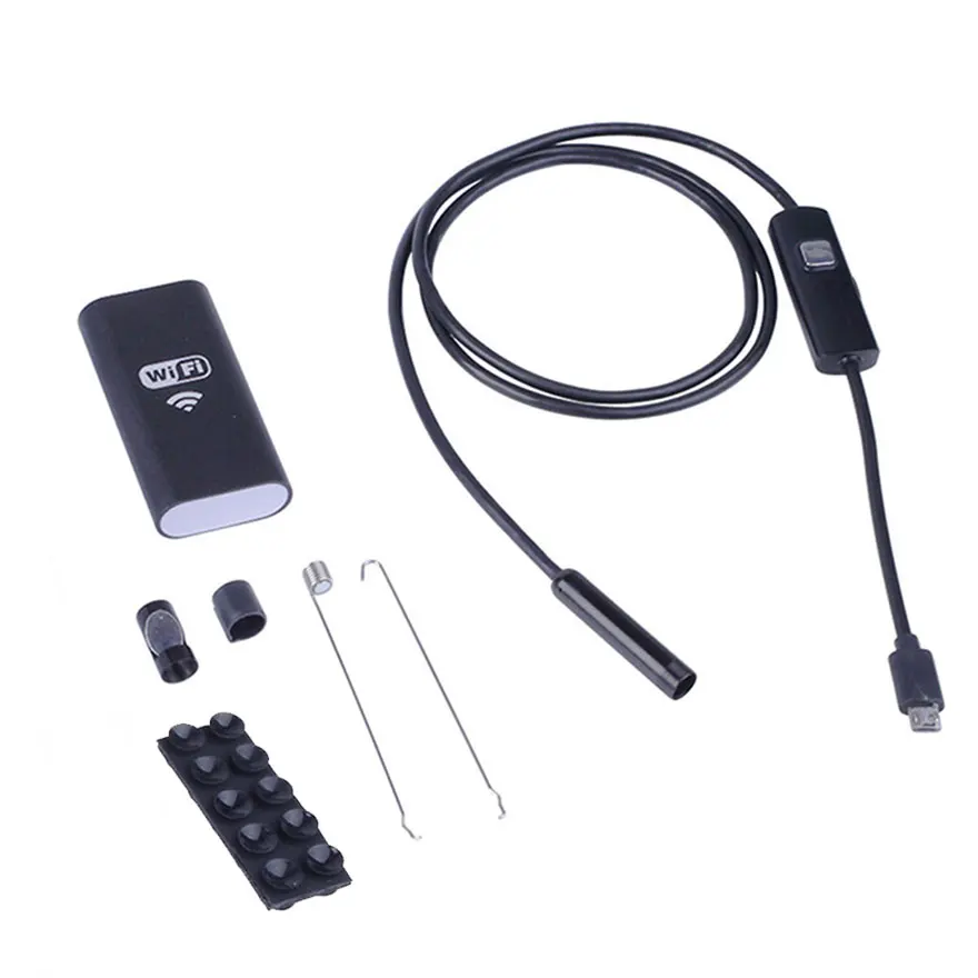 8 мм WiFI эндоскоп с беспроводным Wifi передатчиком Водонепроницаемый 720P мягкий кабель Инспекционная камера змеиная трубка для Android ПК iOS 2 м