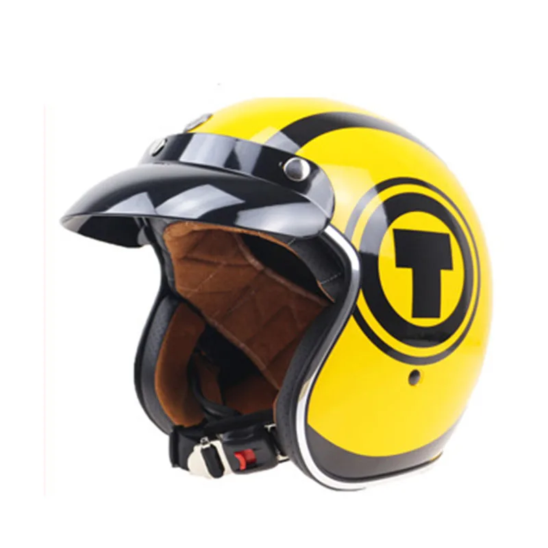 

Motorcycle Cycling Bike Sun Visor 3/4 Half Helmet Open Face Cap For Halley Motorbike