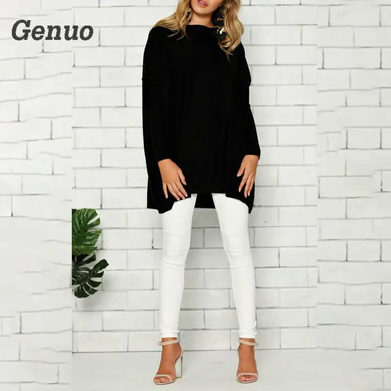 Genuo Autumn Winter Sweaters Women Fashion Long Sleeve Knitted Top Loose Casual Blouse Shirts Women Tops Sweater