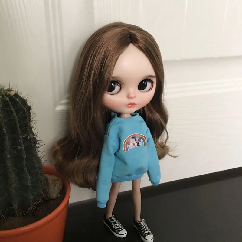 Одежда для кукол Blyth модная синяя Толстовка с длинным рукавом blyth barbies azone Pullip ob24