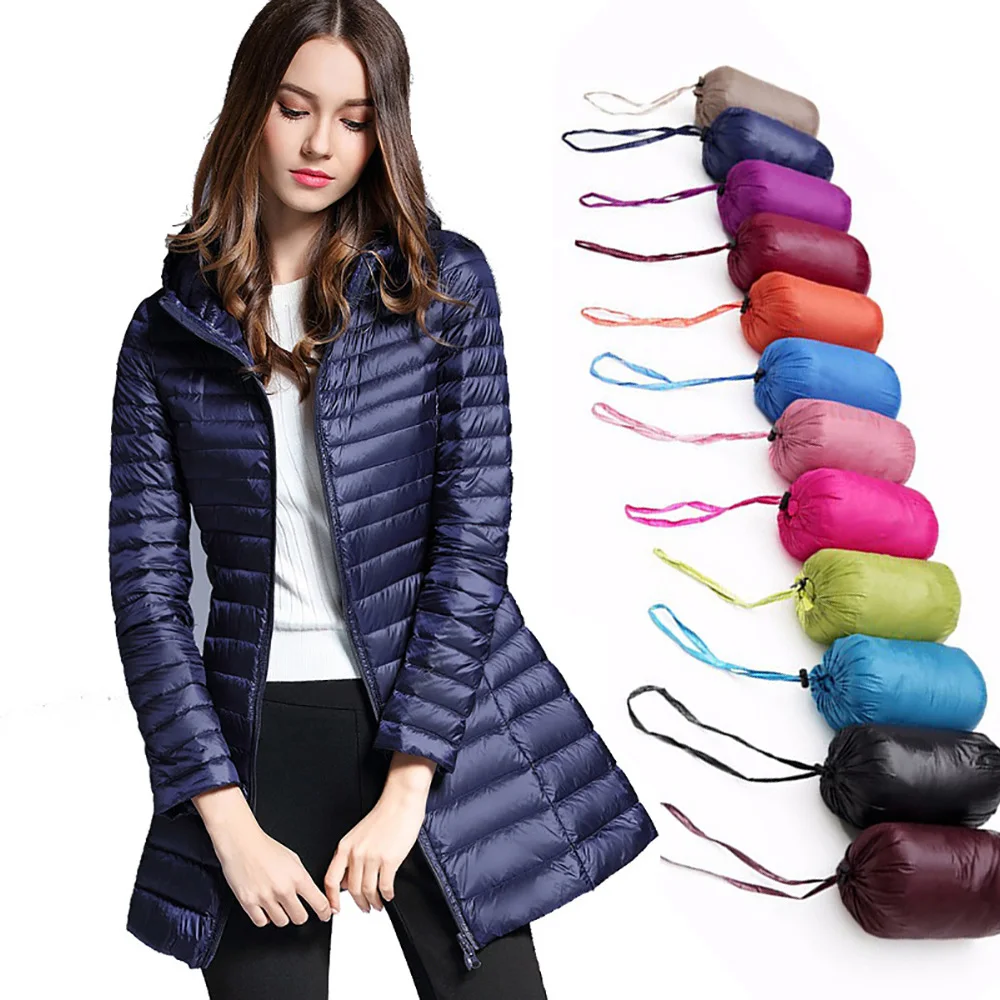 astounding  Women Down Coat 2019 New Winter Warm Hooded Jacket Ultra Light 90% Duck Down Jacket Warm Parka Casu