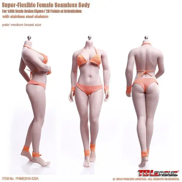 

12" Phicen S28A S29B Plump Fat Super-Flexible Female Seamless Body for 1:6th Action Figure Stainless Steel Skeleton TBLeague
