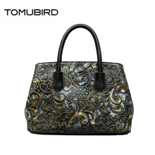 Новые женские сумки из высококачественной воловьей кожи, сумки из натуральной кожи в стиле ретро с тиснением, качественные кожаные сумки, женские сумки известных брендов