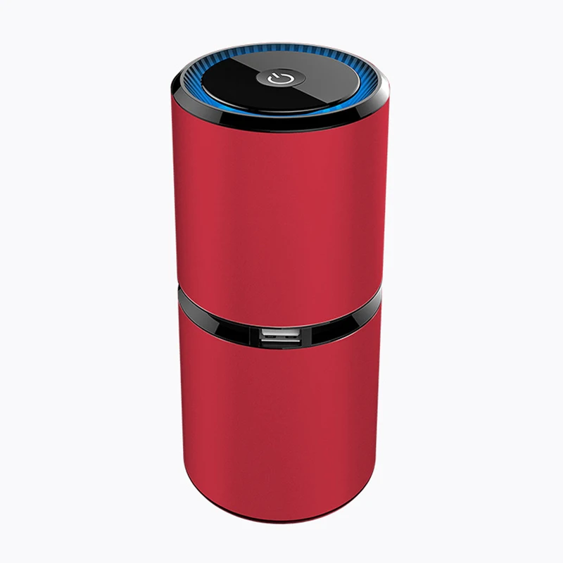 Red Car Air Purifier Mini Portable Negative Ion Air Purifiers With Dual Usb Night Light Anion Air Freshener For Car Home - Цвет: Red