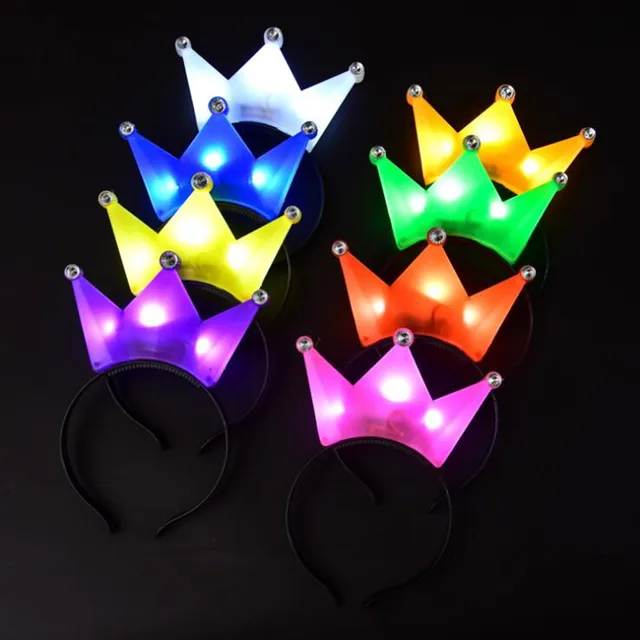 2018 New Colorful Princess Tiara Crown LED Flashing Headband Kids Adults Light Up hair Accessories Rave Glow Party Supplies