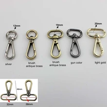 30 Chiếc 12 Mm 19 Mm 25 Mm 32 Mm 38 Mm Lớn Kích Hoạt Snap Hook Súng Kim Loại Xoay khóa Tôm Hùm Móng Vuốt Xoay Móc Phần Cứng Móc Khóa(China)