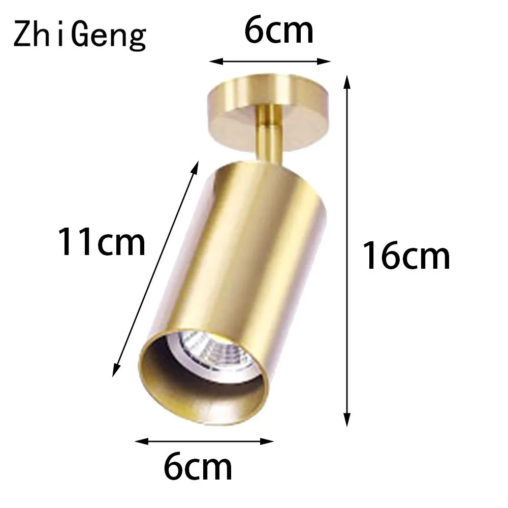 ZhiGeng GU10 золото одна голова поверхностного монтажа Потолочные светильники для фона стены коридора прохода трек Внутреннее освещение приспособление