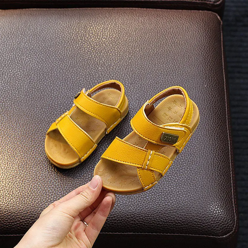 

Boys sandalies children's sandals Boys Stitching Simple soft Sole Sandals Girls Baby Beach Shoes Tide 2019 summer high quality